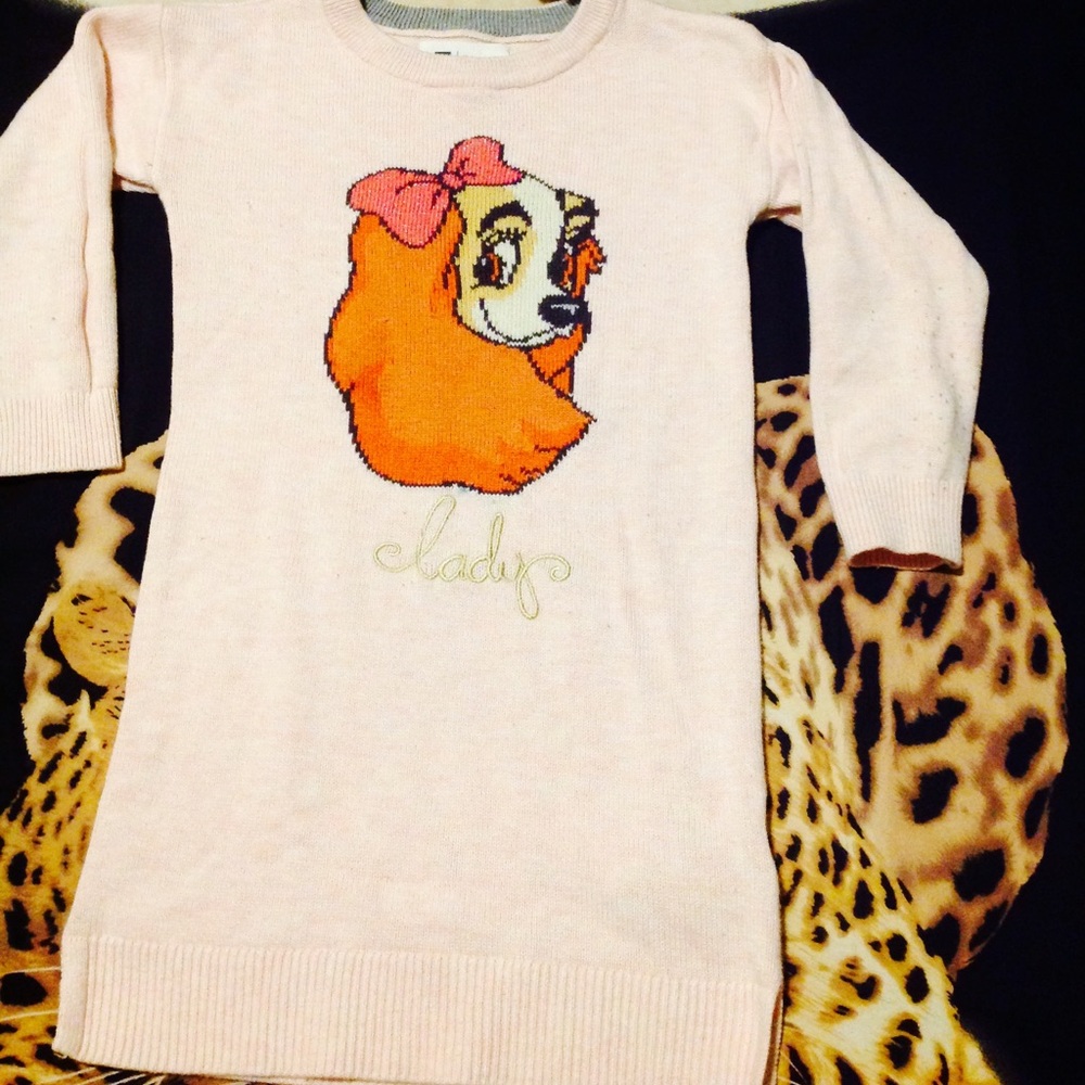 GAP - Girls Disney Lady & the Tramp - Sweater Dress - Size 4T